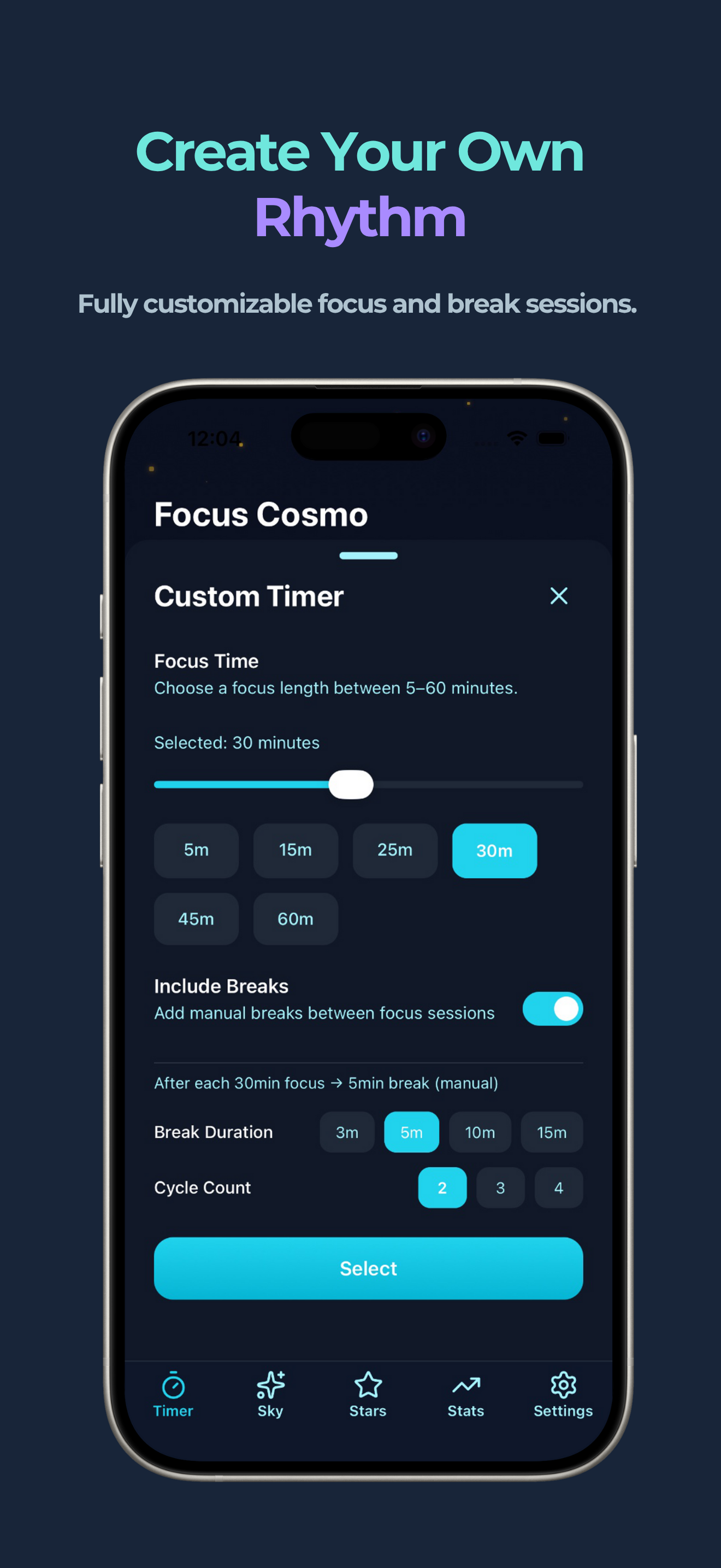 Focus Cosmo in-app screenshot