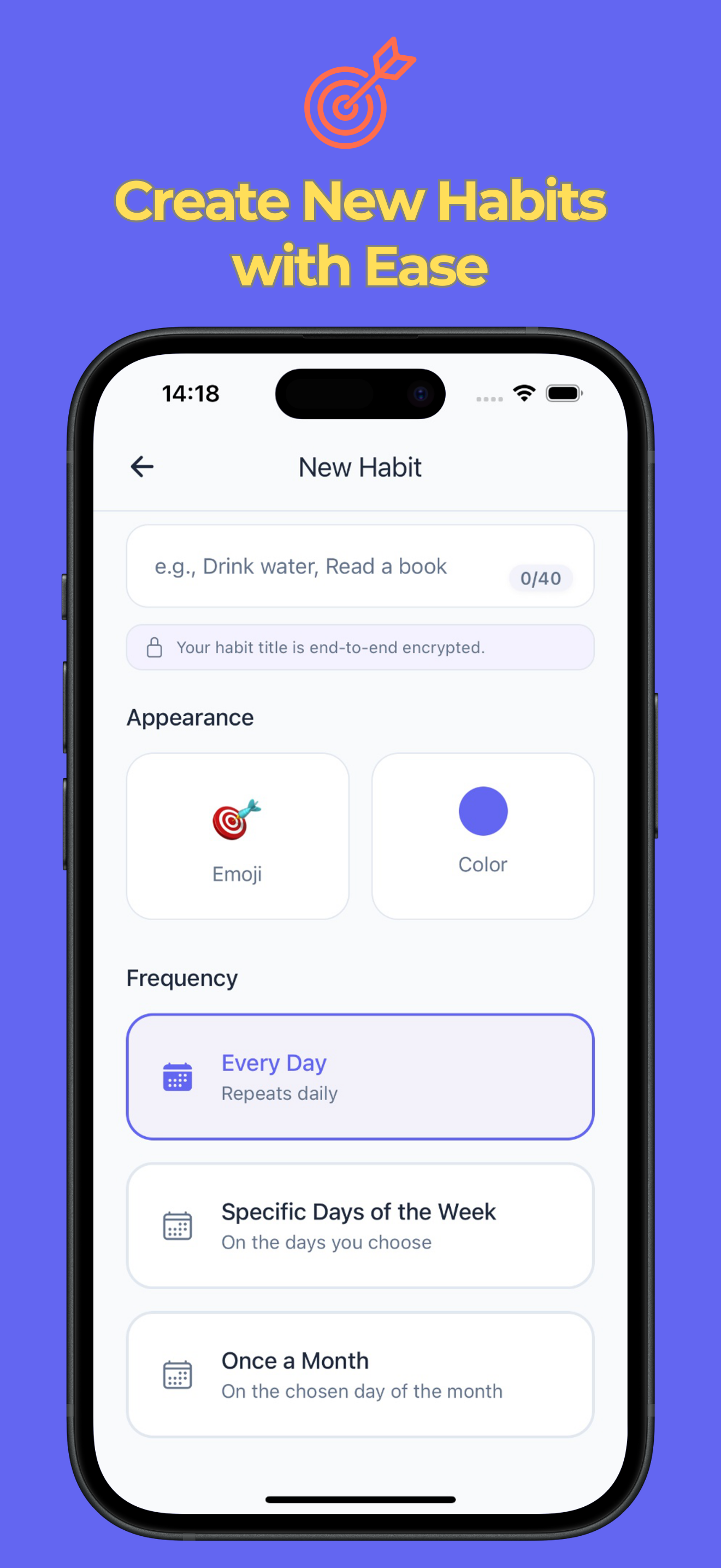 Habitorm in-app screenshot
