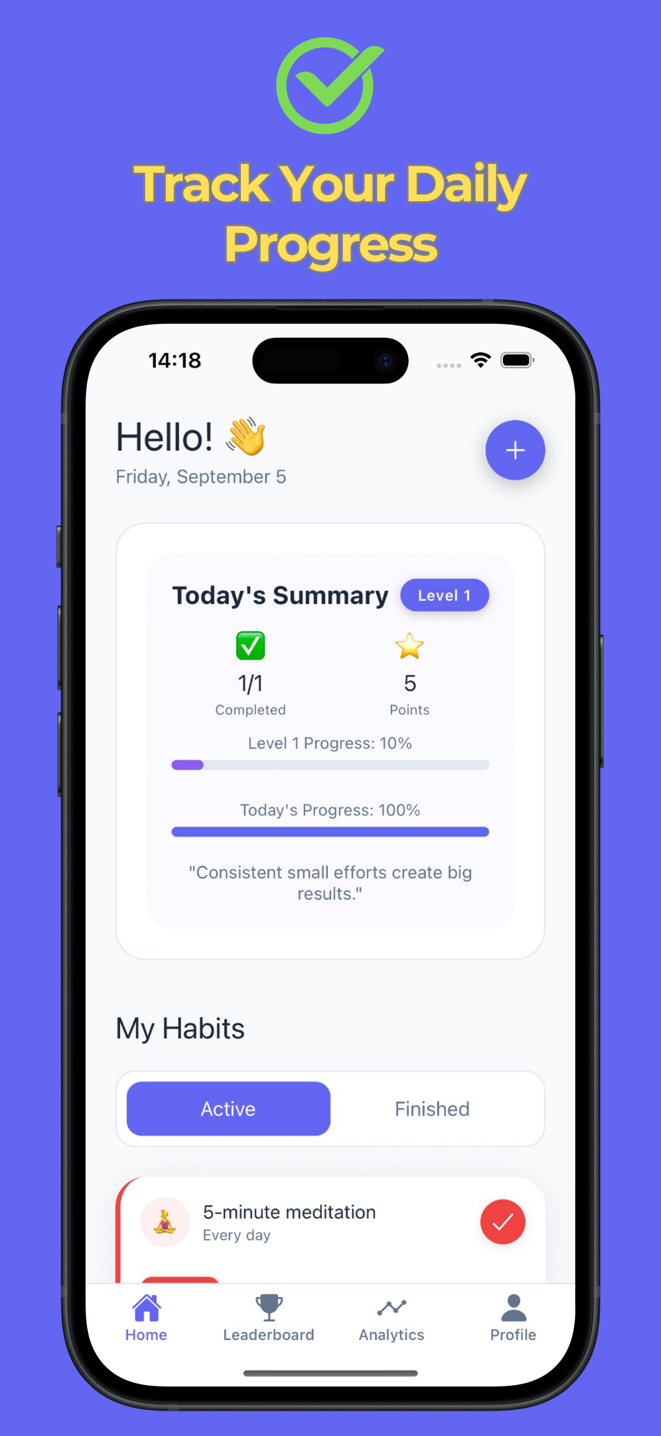 Habitorm in-app screenshot