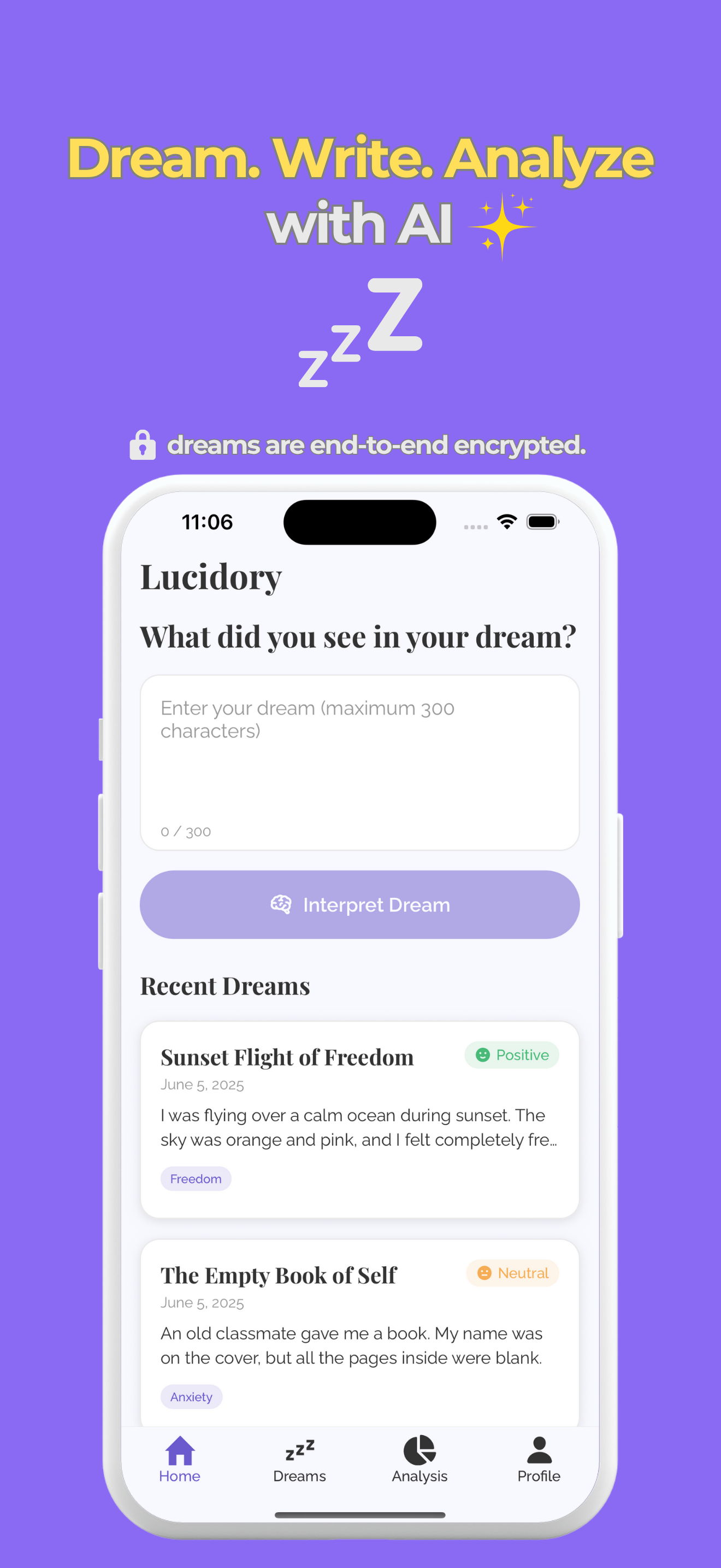 Lucidory in-app screenshot